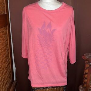 NWOT Brisas Pineapple 🍍 Pink T-Shirt Size Large